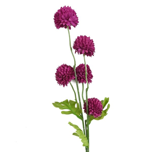 Leaf Pack of 6 x 50cm Dahlia Pompom Pink Artificial Stem