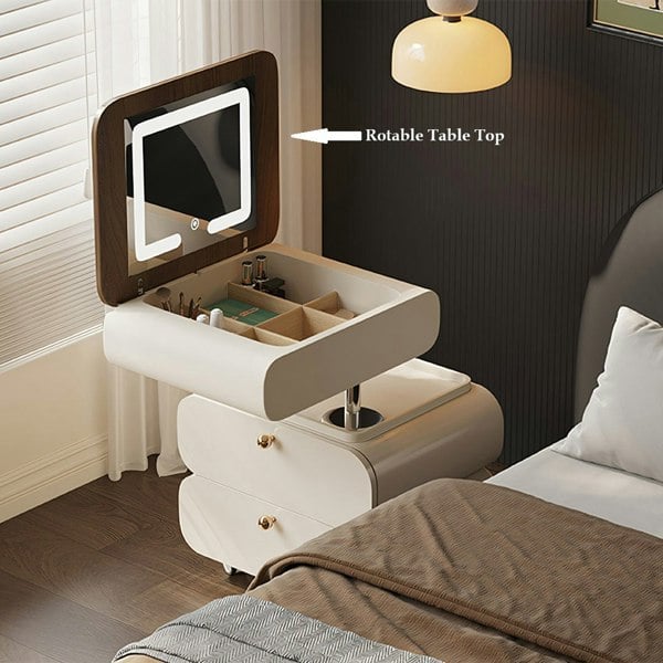Collins Lift-Up Rotable Dressing Table, Bedside Table-Weilai Concept-Weilai Concept