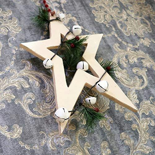 25 x 1.2 x 36 cm Cream Wooden Hanging Star Decoration for Christmas and Seasonal Displays image 6
