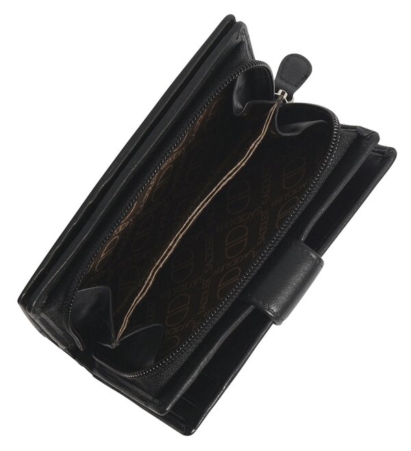 SADDLER GEORGIE Leather Double-Sided Purse - 13 Card Slots, Generous Space for Notes and Coins - RFID Protected