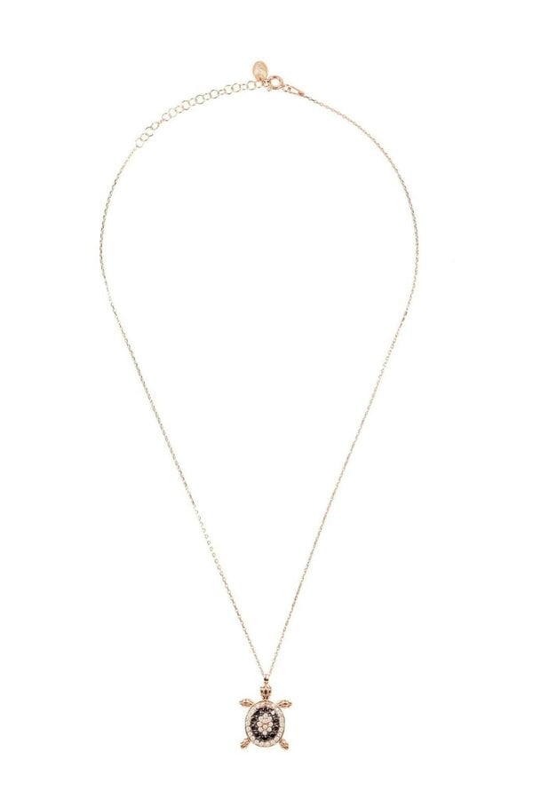 Latelita Turtle Chocolate Pendant Necklace Pink Rosegold