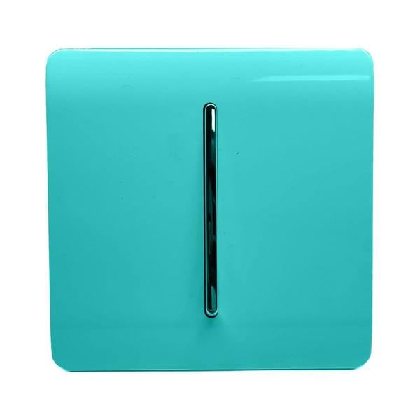 Trendi Switch 1 Gang 1 or 2 way Rocker Light Switch in Bright Teal