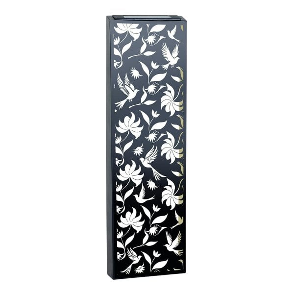 EDH Door Hardware Narrow Solar Wall Panel with Birds – Outdoor Metal Wall Art with LED Light – Garden & Fence Décor 60cm