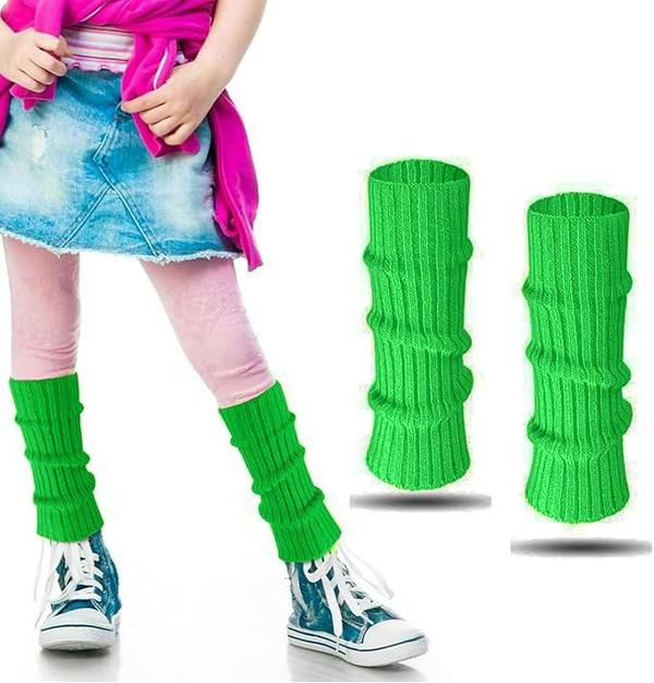 ATEK Womens 80s Leg Warmers Footless Slouch Socks Green