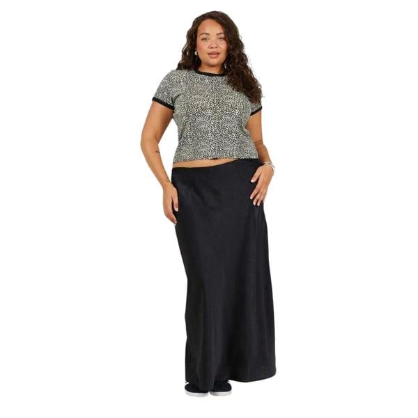 Brave Soul Womens/Ladies Leopard Print Cropped Plus T-Shirt - Leopard/Black - 
