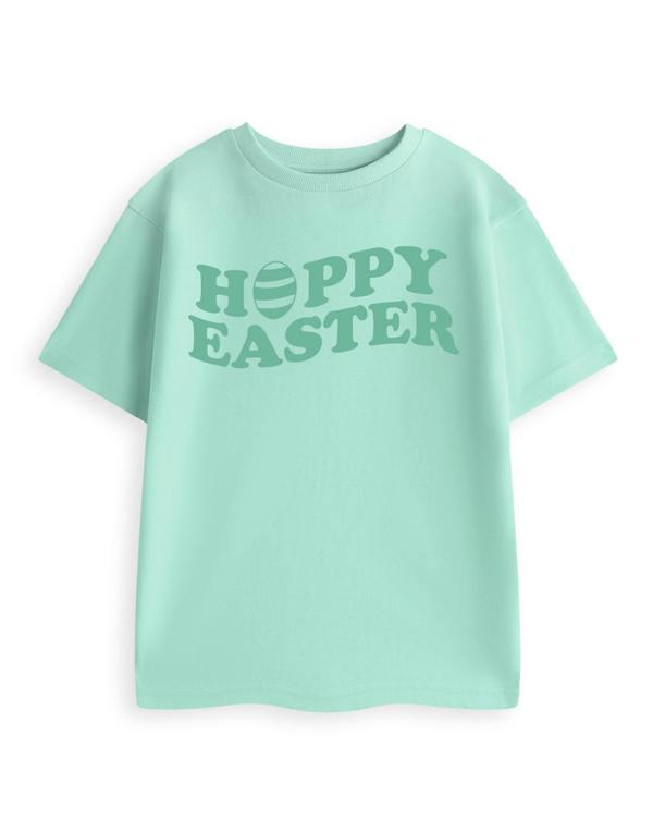 Show Me The Merch Unisex Kids Blue Hoppy Easter Short Sleeved T-Shirt
