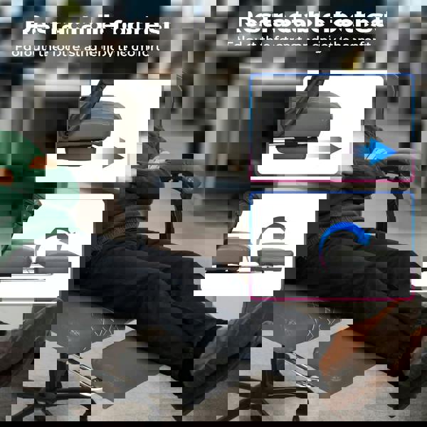 Levede Office Desk Chair PU Gaming Recliner Adjustable Height Swivel Grey