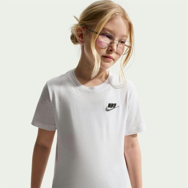 Nike Childrens/Kids Futura Classic Logo Regular T-Shirt - White/Black - 