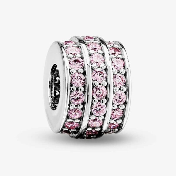 Rosa Lea Pink Three Row Barrel Charm AM-2THB003604-Pink