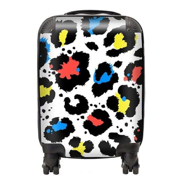 Warren Reed Coloured Leopard Print Suitcase