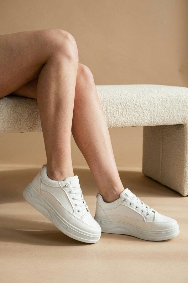 ikrush Bronagh Faux Leather Platform Trainers
