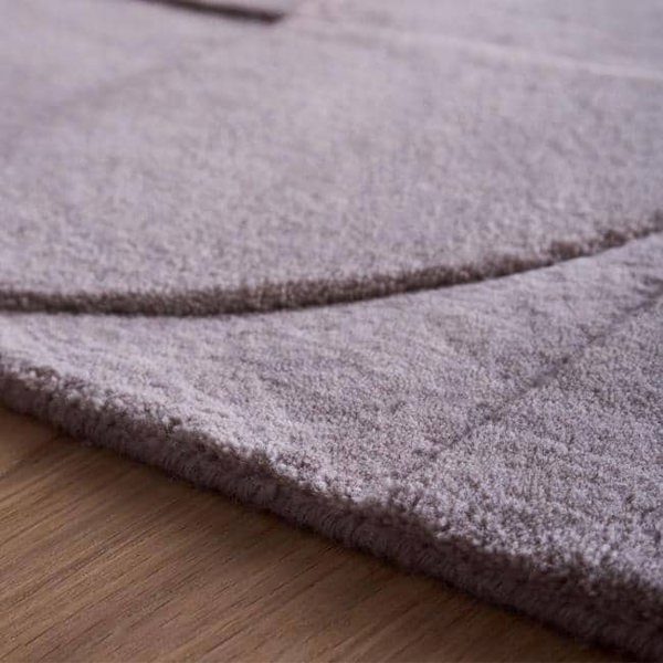 The Rugs Penny Geometric Wool Rug | Purple & Cream |