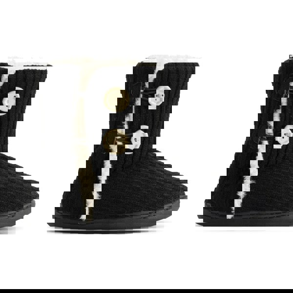 VIVA Polar Women's Memory Knitted Faux Fur Rubber Sole Winter Slippers