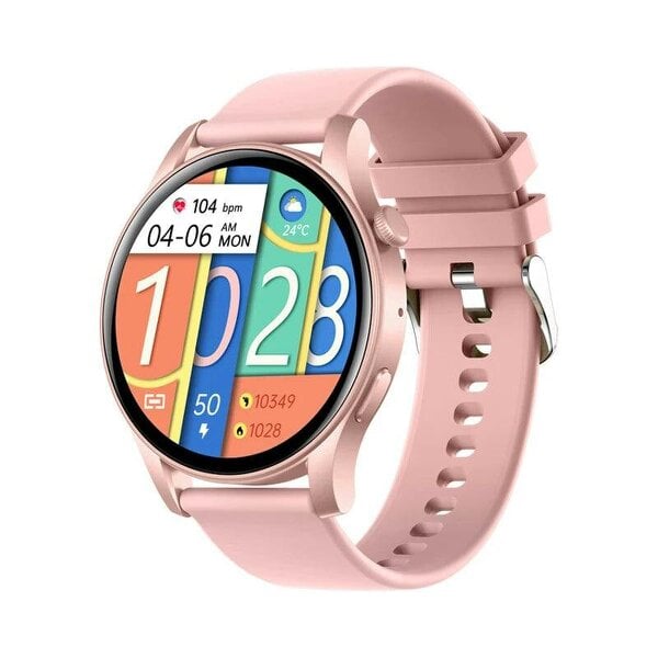 Karen M Smartwatch 1.43" AMOLED Display, Steel Case, Bluetooth, Heart Rate, Voice Assistant, iOS & Android - Pink