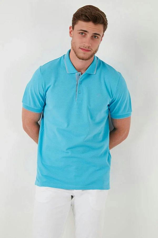 WOVCOR 100% Cotton Button-Down Regular Polo Collar Men's T-Shirt