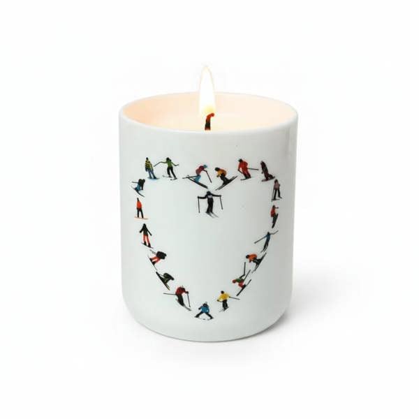Love Ski Heart Powderhound Candle LARGE