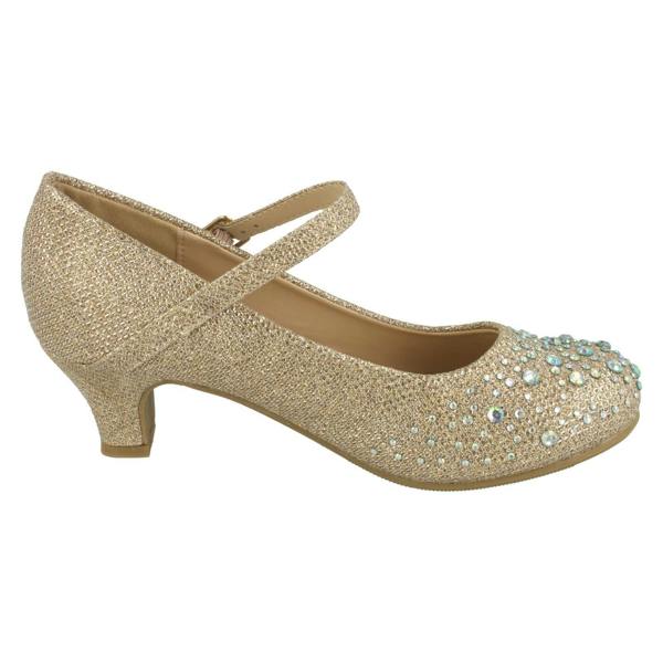 Spot On Girls Junior Spot On Sparkly Kitten Heel Party Shoes