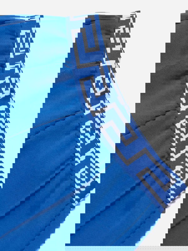 Versace Boys Embroidered Logo Shorts in Blue