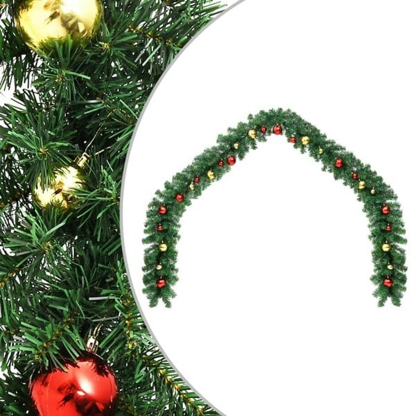 Berkfield Christmas Garland Decorated with Baubles 10 m