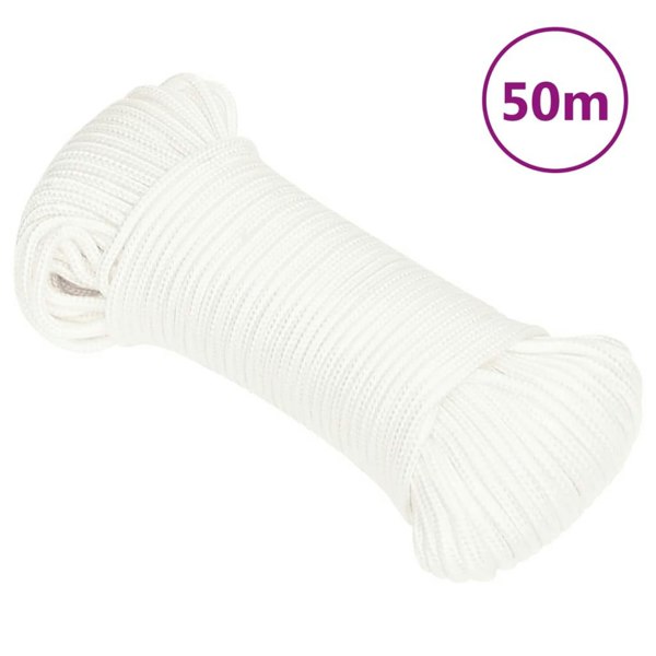 Berkfield Boat Rope Full White 5 mm 50 m Polypropylene