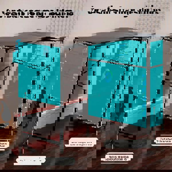 Levede L-shaped Gaming Computer Desk Corner Table Office Home 2 Storage Shelves