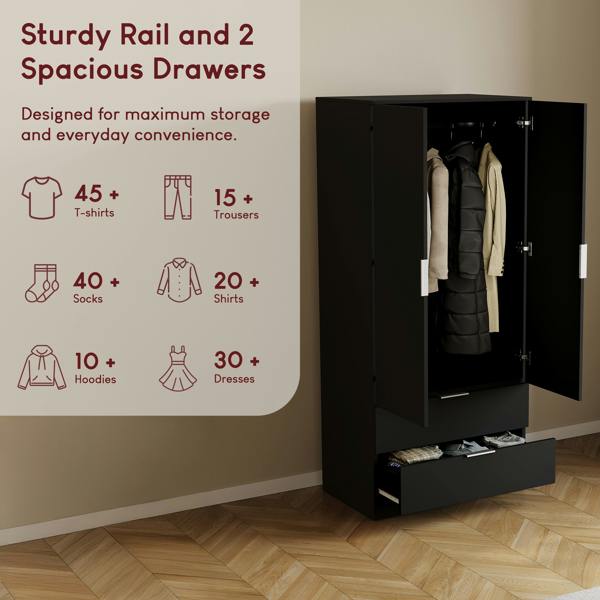 Vida Designs Trega 2 Door 2 Drawer Wardrobe