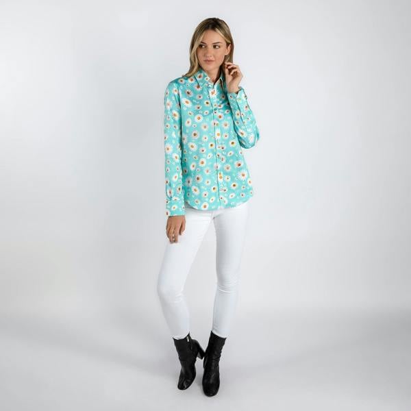 DAISY FLOWER PRINT WOMENS SHIRT - Premium Men's Patterned Shirt by Claudio Lugli | Bold Design, Tailored Fit, Best Printed Shirts