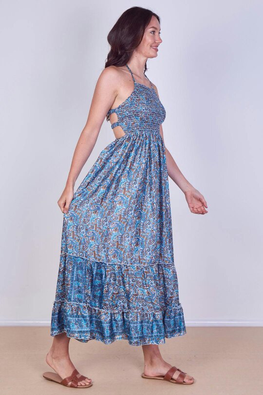 Boho Paisley Halterneck Maxi Dress
