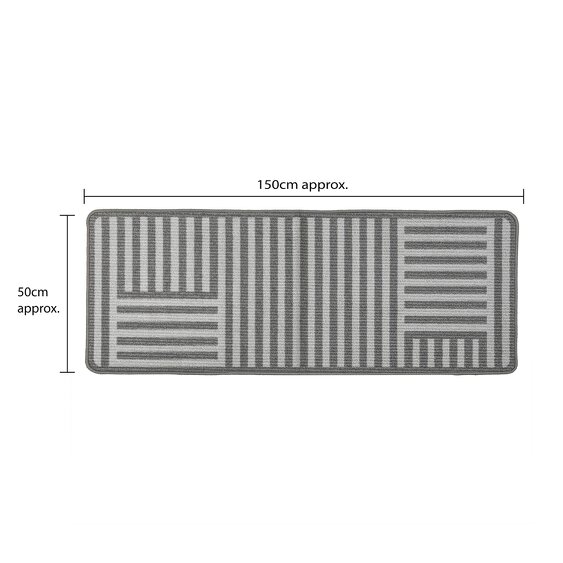 JVL Fiora Machine Washable Indoor Runner and Mat Set - Skyline Strata