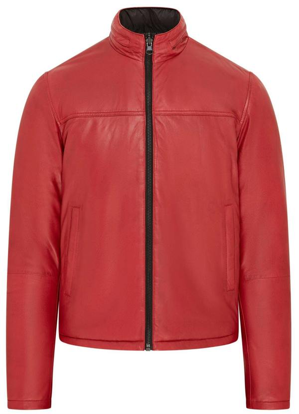 Infinity Leather Mens Hooded Reversible Bomber Leather Jacket - Raufoss
