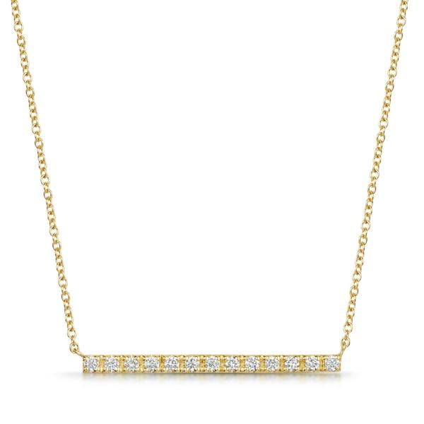 Sarah Layton Diamond Bar Pendant Necklace, 0.38ct - 18ct Yellow Gold - BP3RD40-18Y