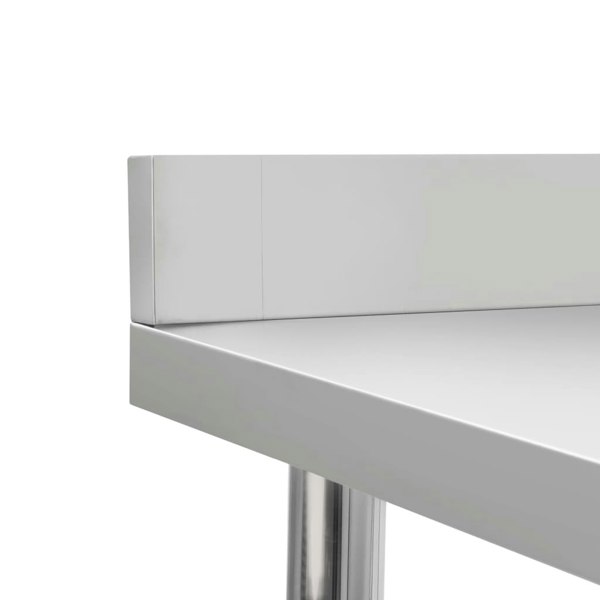 Berkfield Kitchen Work Table with Backsplash 80x60x93 cm Stainless Steel