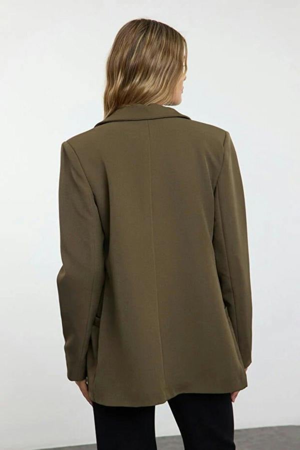 WOVCOR Woven Blazer Jacket with Lining Detail