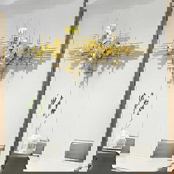 Clark Art Deco Wall Clock, Silent Clock, Gold-Weilai-Weilai Concept