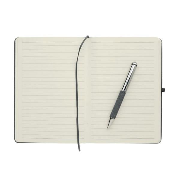 MidOcean Eleganote Leather Notebook & Pen - Black - 