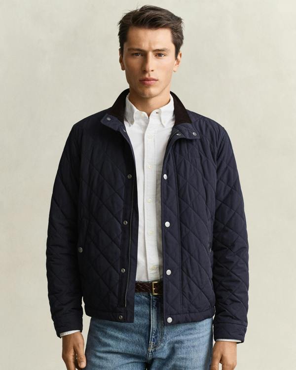 GANT Mens Quilted Jacket - 433 Evening Blue | CHO | Designer Mens Quilted Jackets