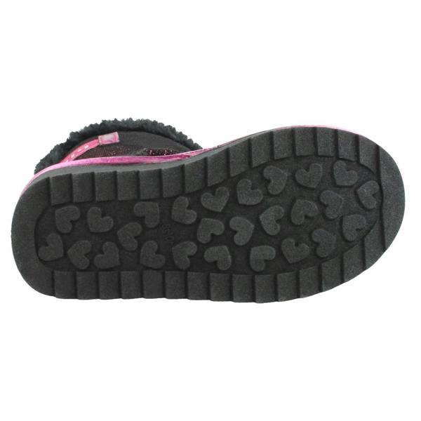 Pineapple Girls Pineapple Flat GGY Fleece Lined Comfy Glitter Boots H4R194
