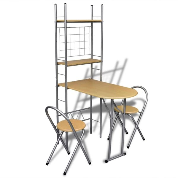 Berkfield Foldable Breakfast Bar Set with 2 Chairs