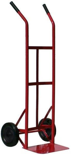 Bristol Tool Company 1894 Solid Wheel Sack Truck, Tubular Red Steel, 2 Heavy Duty Solid Wheels, Fixed Toe Plate, Rubber Gripped Handles-150kg Capacity