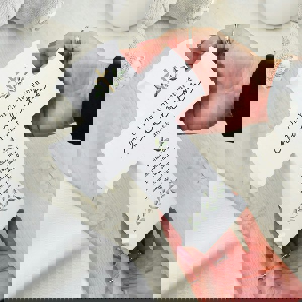 Personalised Memento Company Personalised Botanical Cross Wooden Ornament