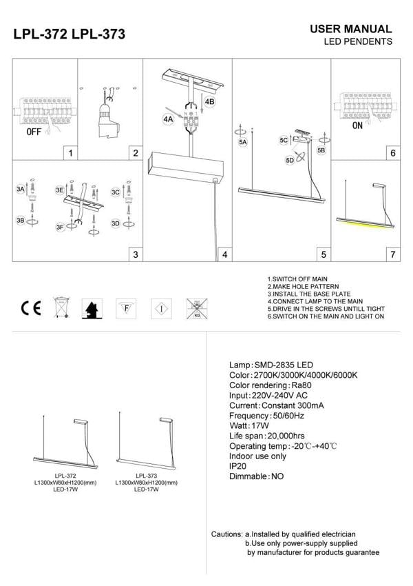 black linear LED pendant light installation guide
