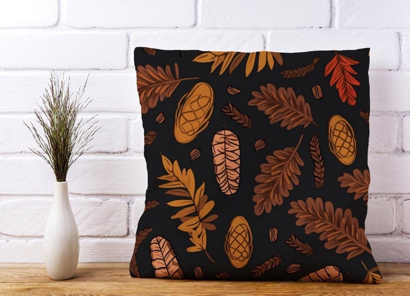 Warren Reed Autumn Leaves And Pinecones Cushions