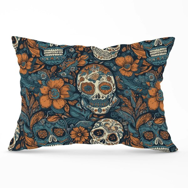 Warren Reed Dia De Los Muertos Skulls Pattern Cushions