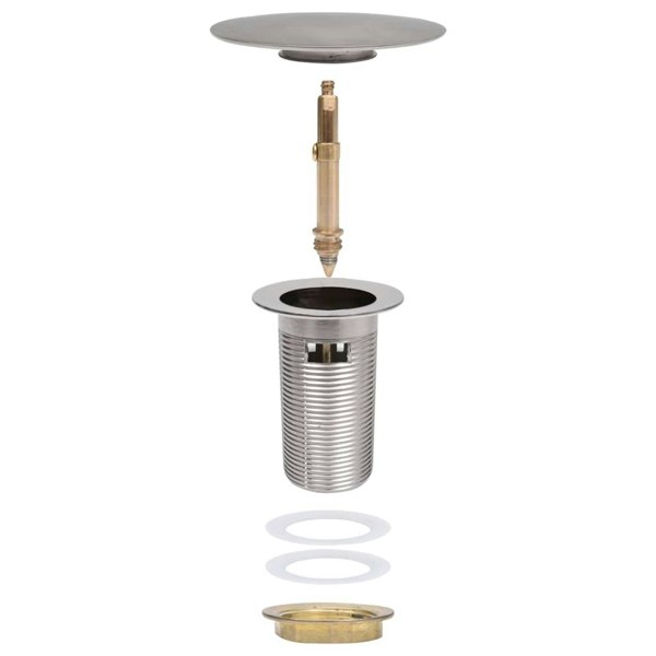 Berkfield Push Drain with Overflow Function Silver 6.4x6.4x9.1 cm