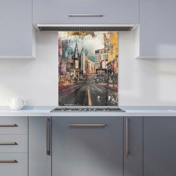 Warren Reed New York Urban Graffiti Glass Kitchen Splashback - 00008