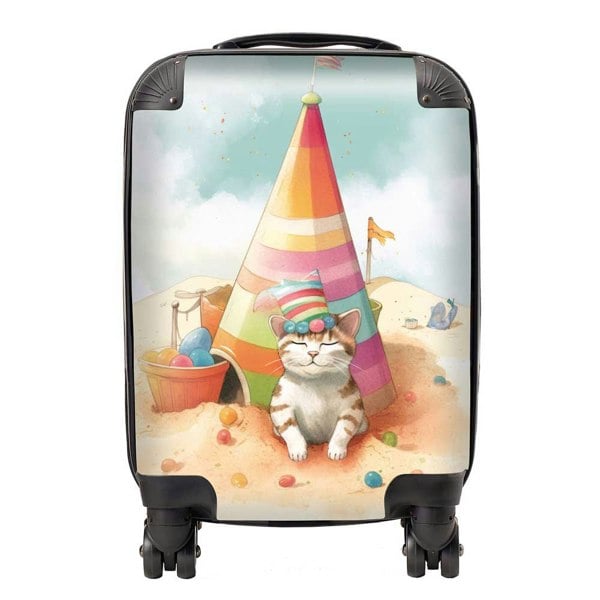 Warren Reed Cat On A Beach Holiday Suitcase