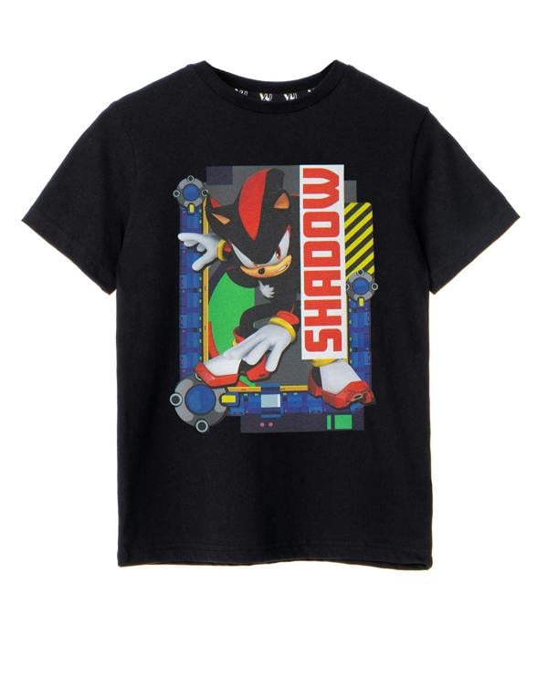 Sonic the Hedgehog Boys Black Shadow Short Sleeved T-Shirt