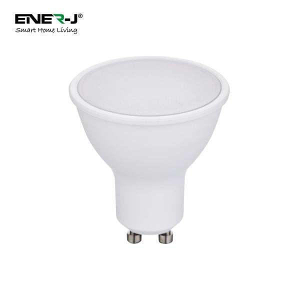 ENER-J Pack of 10 units GU10 Led Light Bulbs, Warm White, 60W Halogen Bulb Equivalent, 7W, Bright 560 Lumens, 120 Degree Beam Angle - 4000K