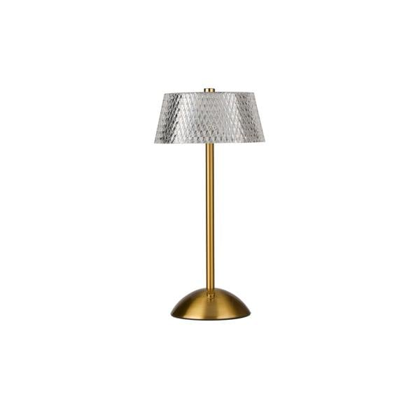 Lighting Collection PAIR OF RECHARGEABLE TABLE LAMPS WITH CRYSTAL EFFECT SHADES