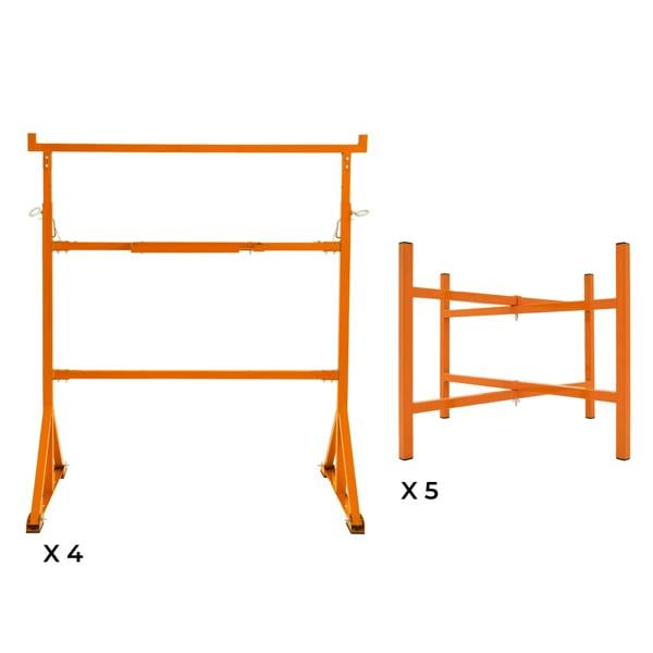 T-mech Trestle Stand x 4 & Mortar Board Stands 500mm H x 5